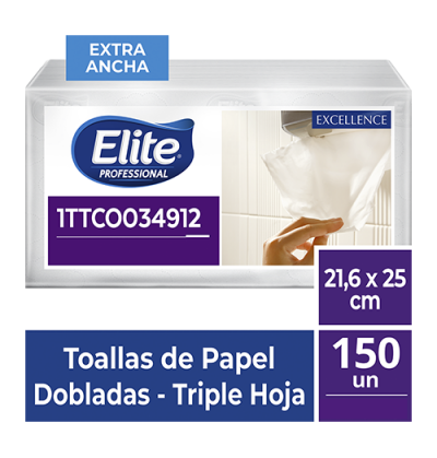 Toalla de manos Elite TH Blanca, Ancha x 150 und 1TTCO034912