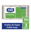 Toalla de papel ELITE Rollo DH Natural x 3 100 mts 1TTCO611009