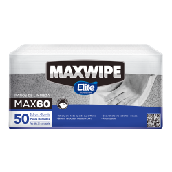 Paños Reutilizables Maxwipe Quaterfold Max 60 - 50 Paños Blanco - Elite Proffesional