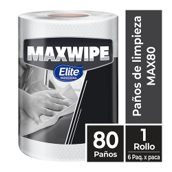 Paños de uso extendido Maxwipe Max 80 Elite - 80 Paños Blancos -  Elite Professional