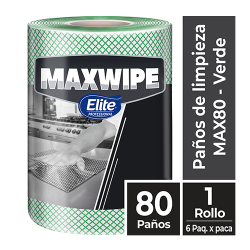 Paños de uso extendido Maxwipe Max 80 Elite - 80 Paños Verde -  Elite Professional