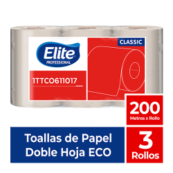 Toalla de papel - Elite Rollo Hoja sencilla - 200 metros