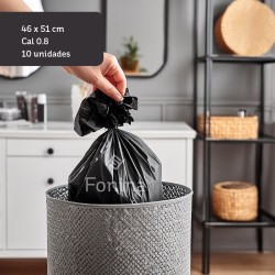 Bolsa de basura negra canequera 46x51 cm