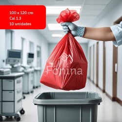 Bolsa de basura roja 100x120 cm