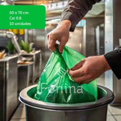 Bolsa de basura verde 60x70 cm