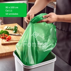Bolsa de basura verde 90x110 cm