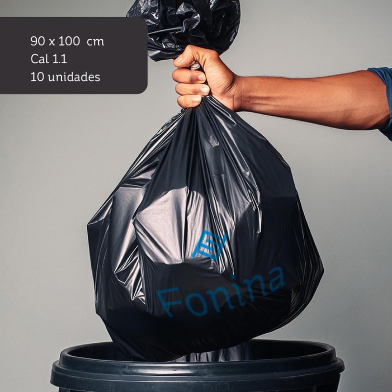 Bolsa de basura negra 90x100 cm