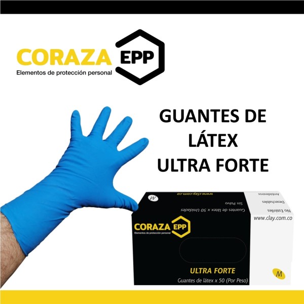 Guantes de nitrilo azul - Coraza x 100