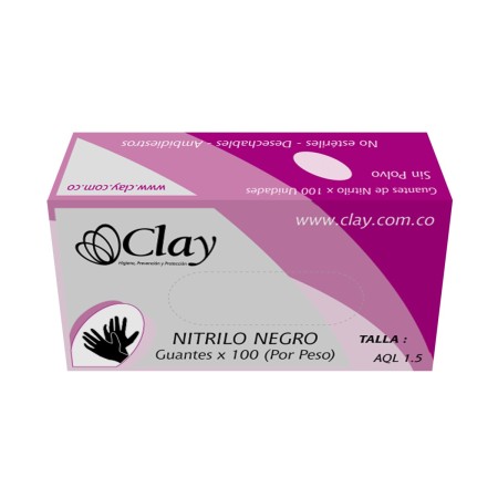 Guantes nitrilo negro CLAY