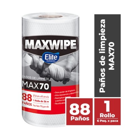 Paños De Limpieza Maxwipe Max70 x 88 Paños -  Elite Professional fonina