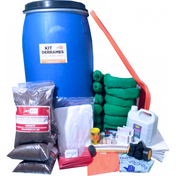 Kit control derrame hidrocarburos en caneca 55 galones