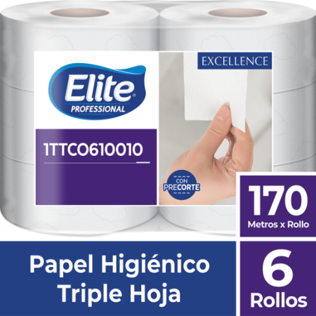 Papel Higiénico Elite Jumbo TH Extrafino 6 x 170 mts con precorte 1TTCO610010