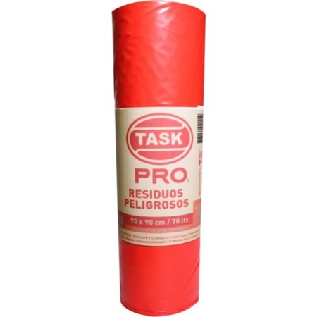 bolsa basura rojo task pro rollo 70x90 / 10 und extra jumbo