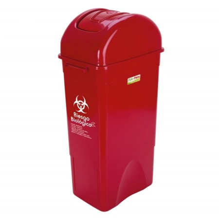 Papelera vaiven 55l rojo - riesgo biologico fuller