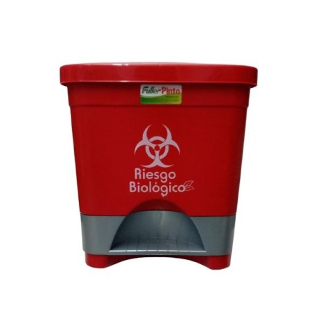 Papelera pedal 20l rojo - riesgo biologico fuller