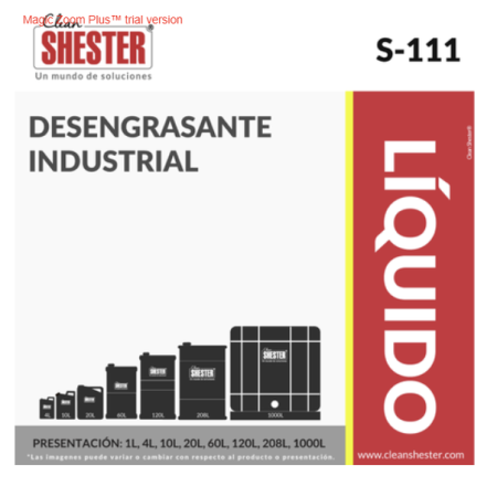 Desengrasante industrial s111 x 20 lts clean shester