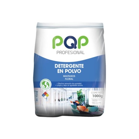 Detergente en polvo floral multiusos azul 1 kg pqp