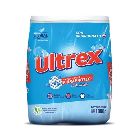 Detergente en polvo ultrex para ropa con bicarbonato