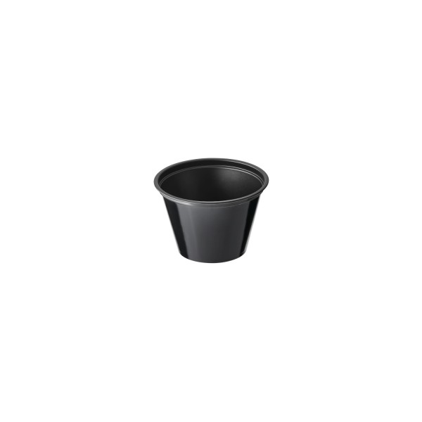 Copa souffle 2.5 oz negro paq x 100 und darnel