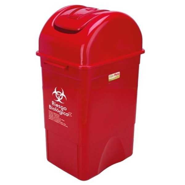 Papelera vaiven 35l rojo - riesgo biologico fuller