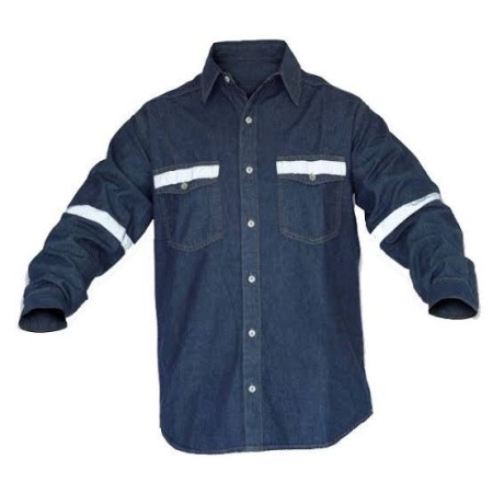 Camisa jean manga larga - para soldador - con reflectivo talla s