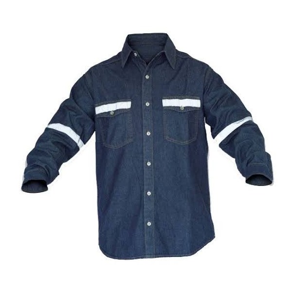 Camisa jean manga larga - para soldador - con reflectivo talla s