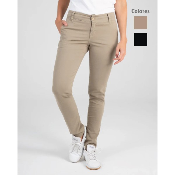 Pantalon dama dril strech caqui talla 10 ref: doker