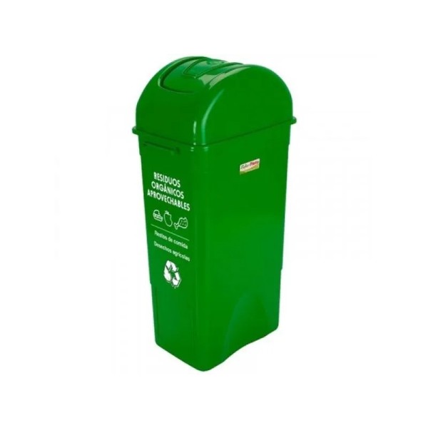 Papelera vaiven 55l verde - residuos organicos aprovechables fuller