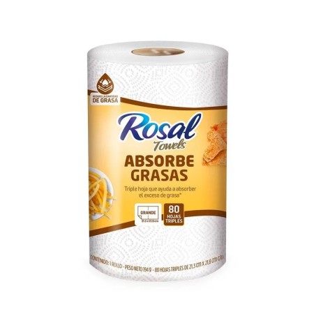 Toalla cocina rosal th absorbe grasa  x 80h fonina