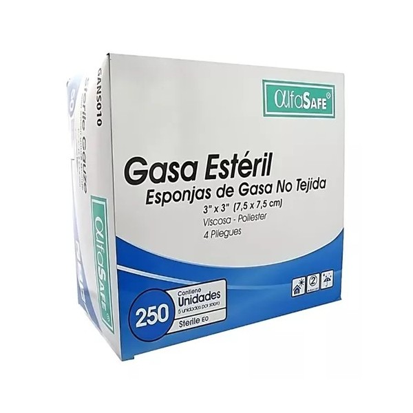 Gasa esteril no tejida 3"x3" paq x 5 und