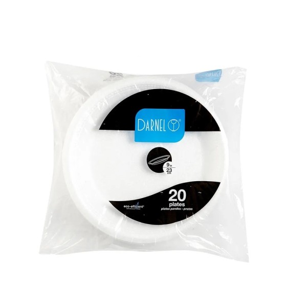 Plato espumado blanco 15,5 cm paq x 20 und darnel