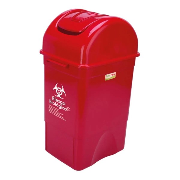 Papelera vaiven 35l rojo - riesgo biologico fuller