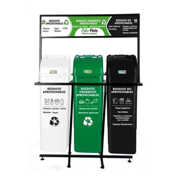 Punto ecologico 55l fuller blanco-verde-negro