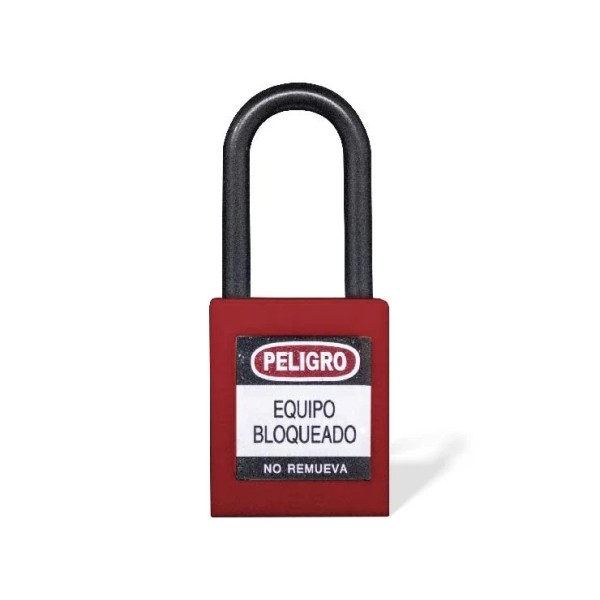Candado gancho nylon rojo b