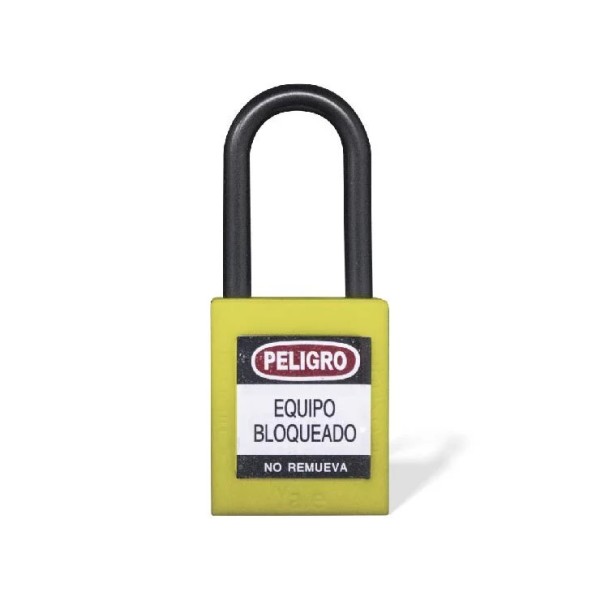 Candado gancho nylon amarillo b