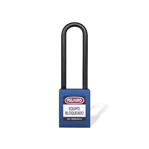 Candado gancho largo nylon azul b