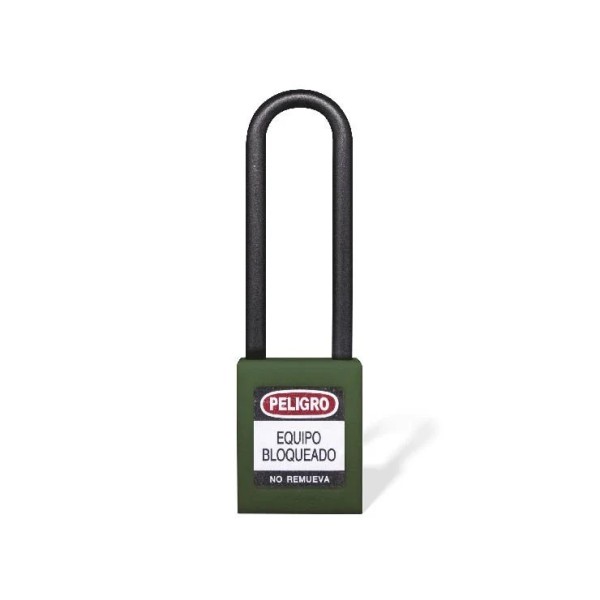 Candado gancho largo nylon verde b