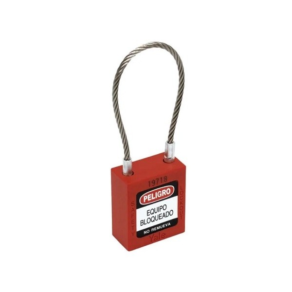 Candado de guaya de acero rojo b