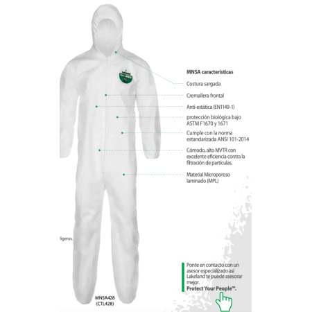 Traje blanco micromax ns ce emn428 lakeland talla m fonina