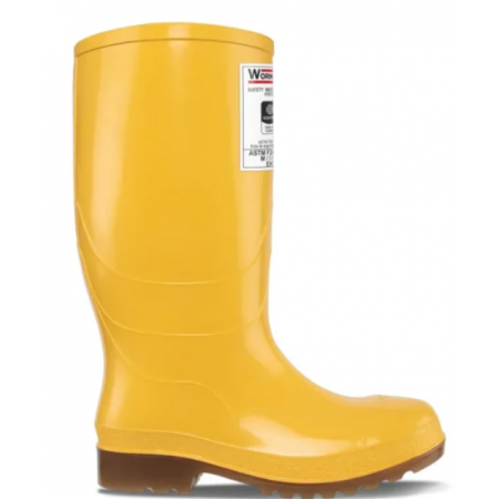 Bota workman safety waterproof amarilla con puntera.