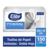 Toalla de manos Elite doblada DH Blanca x 150 und 1TTCO631004