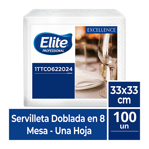 Servilleta Elite Gold 33x33 cm Doblada en 8 x 100 unidades