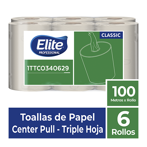 Toalla de manos Elite Center Pull TH Natural 6 x 100 mts 1TTCO340629