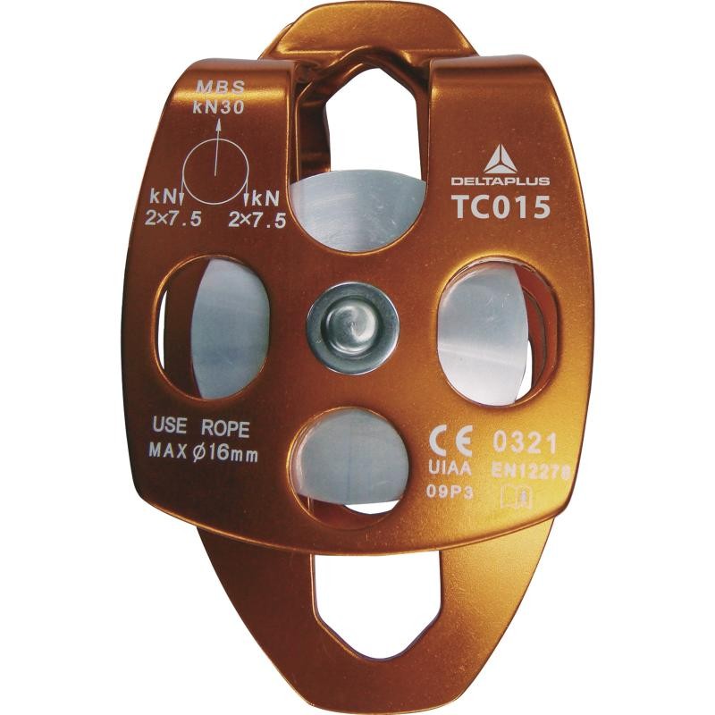 Polea doble de bridas oscilantes de aluminio TC015 Delta Plus