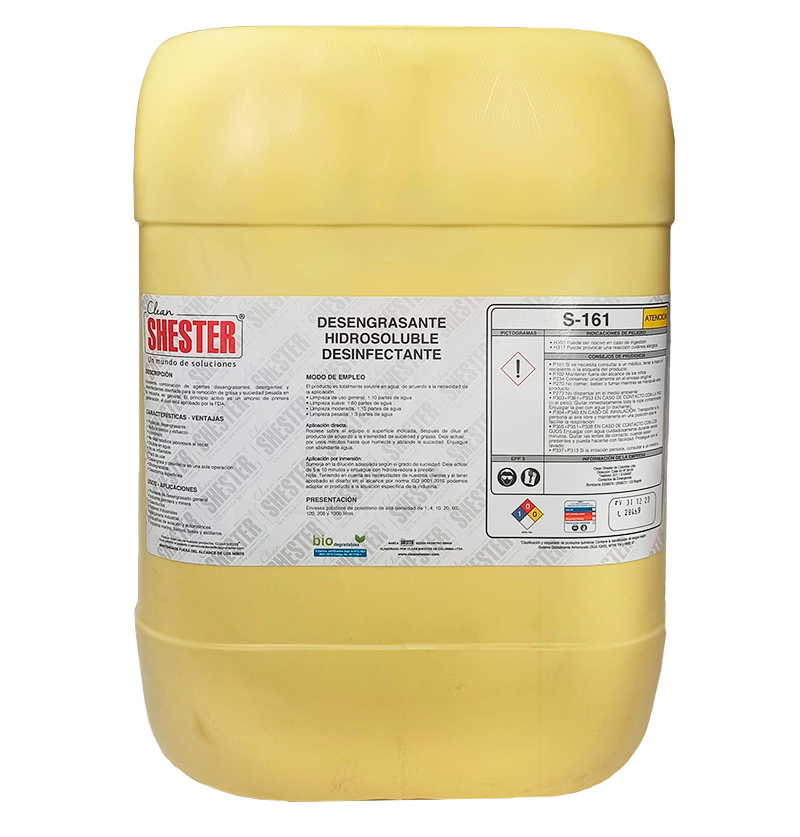 Desengrasante hidrosoluble desinfectante S161 - 20 L - CLEAN SHESTER