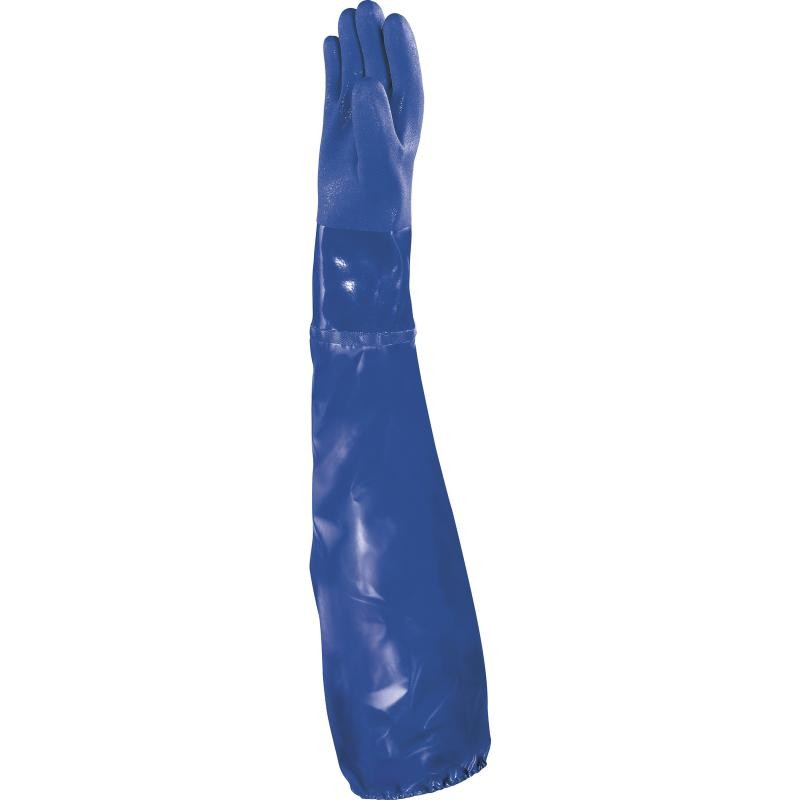 Guante PVC químico impregnado sobre soporte de algodón largo VE766 Delta Plus