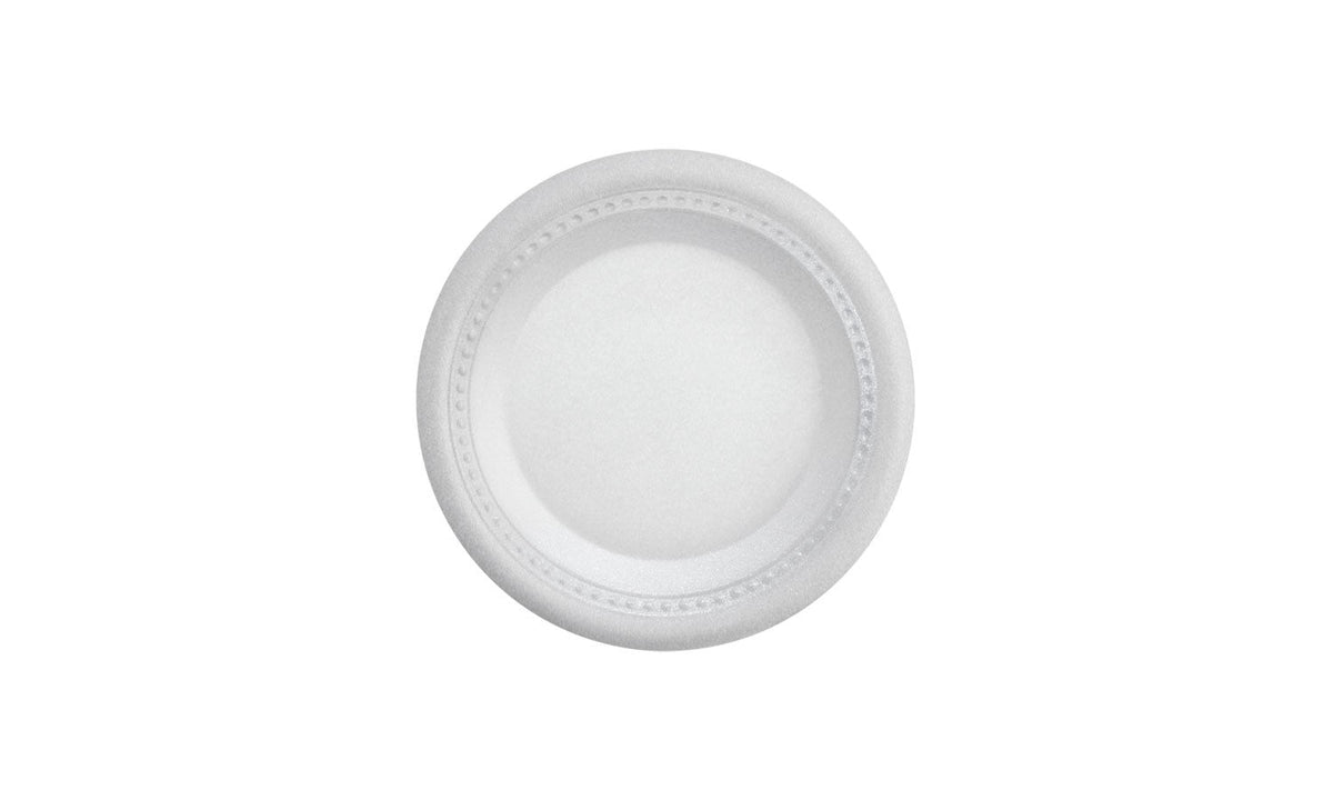 Platos espumados circulares 20 cm x 20 unds DARNEL