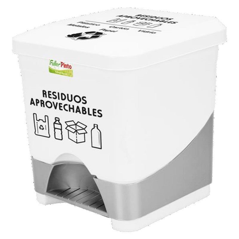 Papelera Pedal 20L Blanco - Residuos Aprovechables Fuller