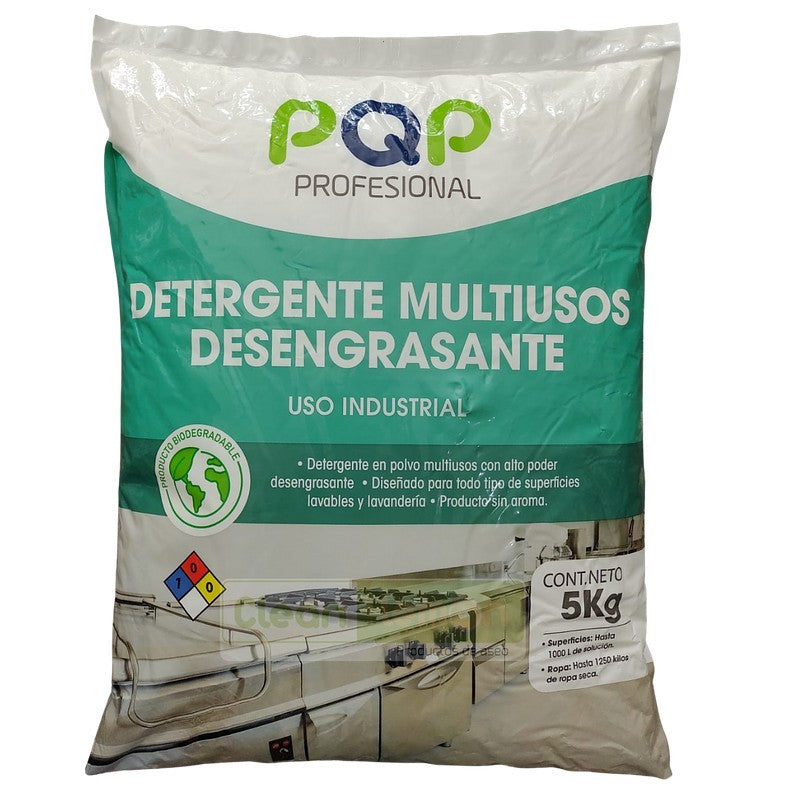 Detergente En Polvo Desengrasante Sin Aroma 5kg PQP