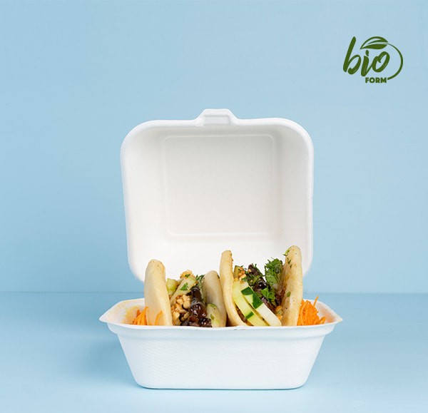 Portacomidas biodegradable C1 para hamburguesa paq x 50 und Carvajal